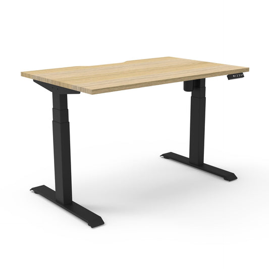 Boost 1.2m Light Single Sided Workstation - Natural & Black