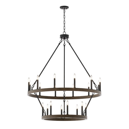 Acroma 20-light Modern Farmhouse 40In Round Wagon Wheel Chandelier with UL