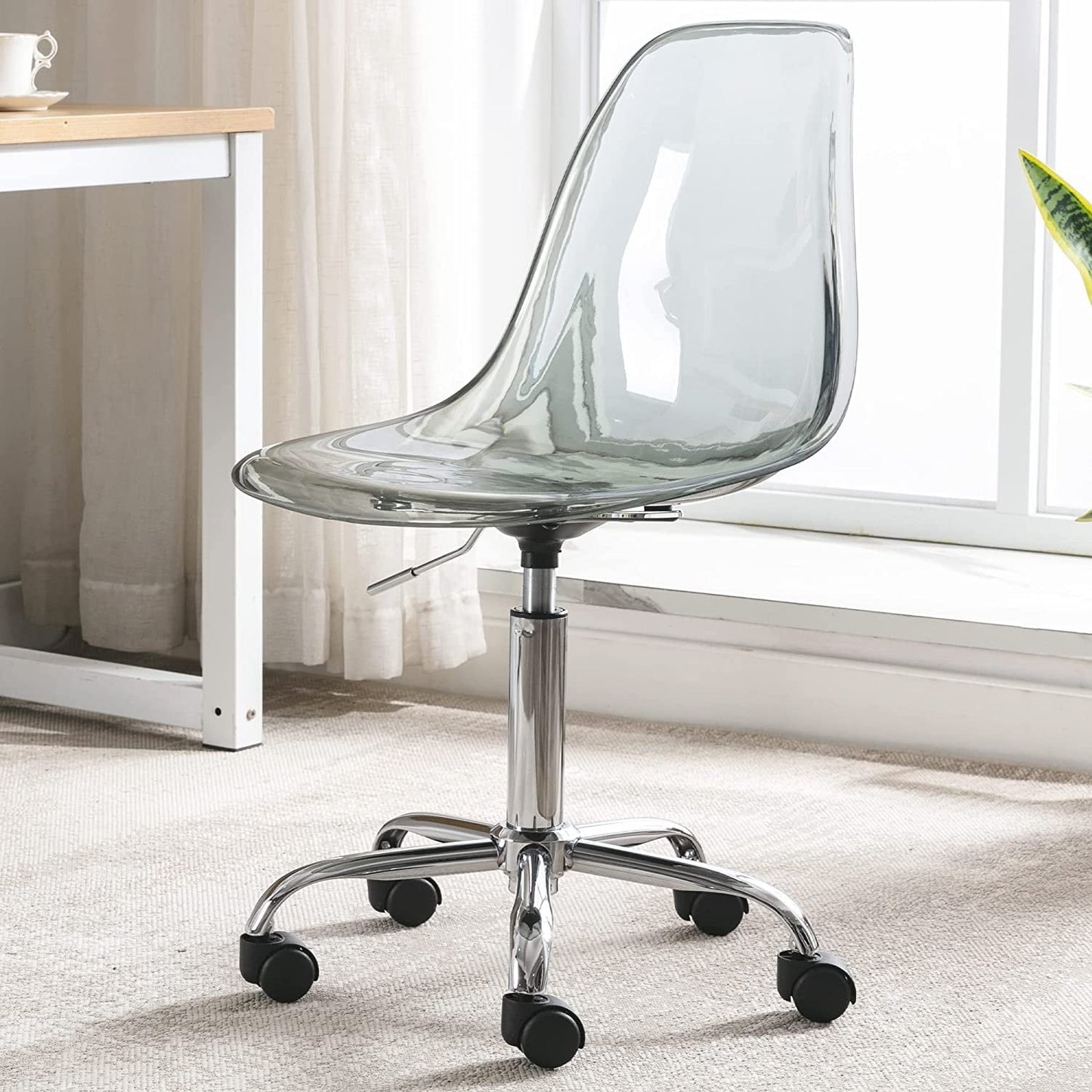 Acrylic Swivel adjustable height Armless Home office Rolling Chair