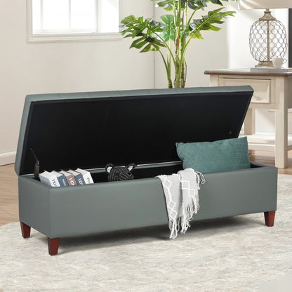 Adeco 50 Bonded Leather Storage Ottoman Bench