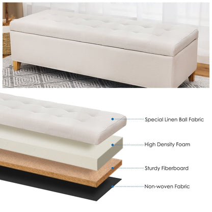 Adeco 50 Bonded Leather Storage Ottoman Bench