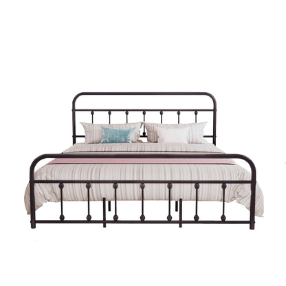 Alazyhome Simple Vintage Metal Platform Bed Frame, Easy-Assembly