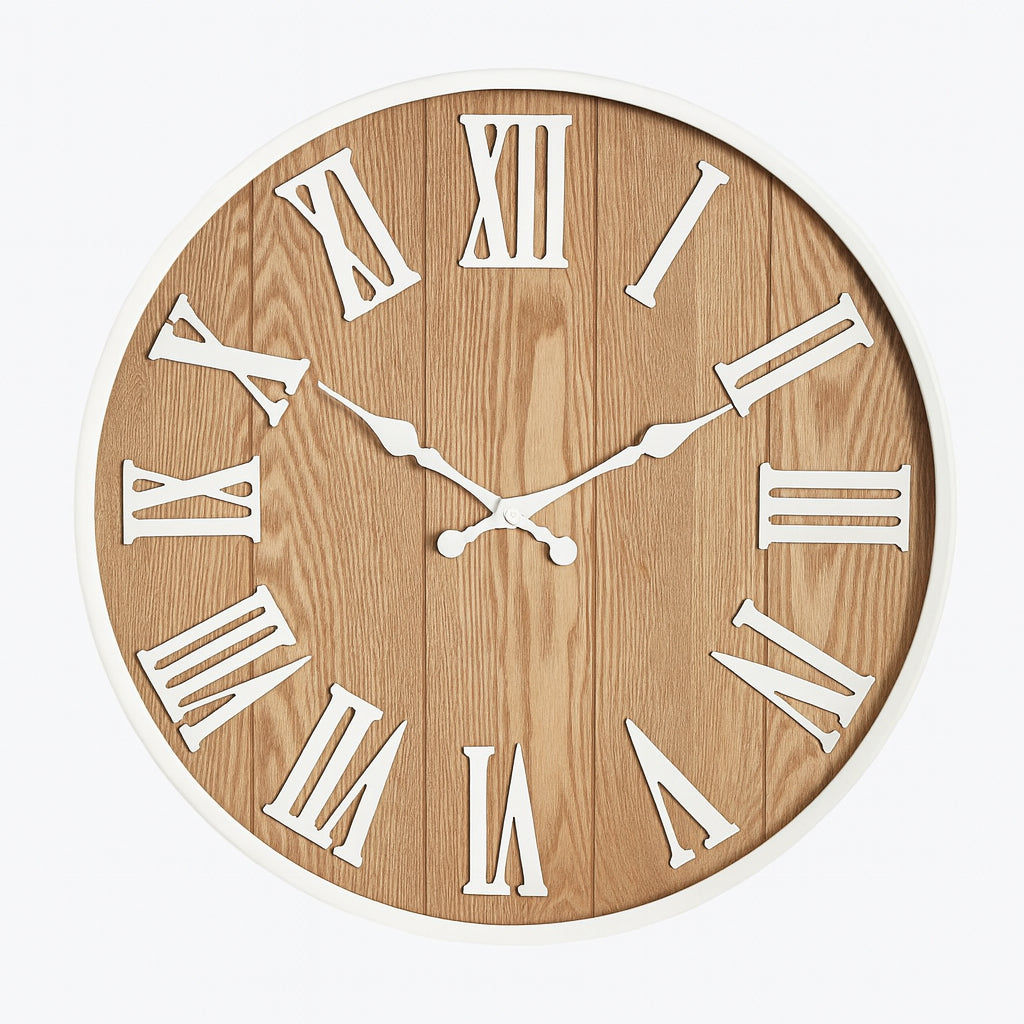 Albaix 60cm White Wall Clock - Natural