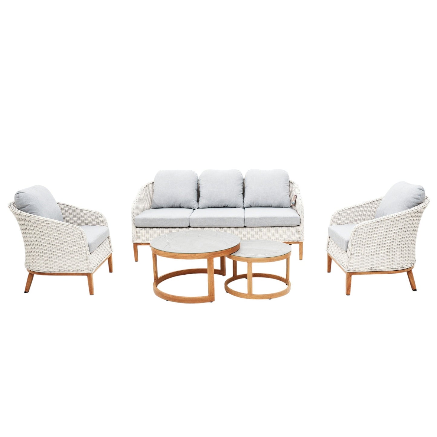 Albert 5pcs Outdoor Lounge Set - White Wicker