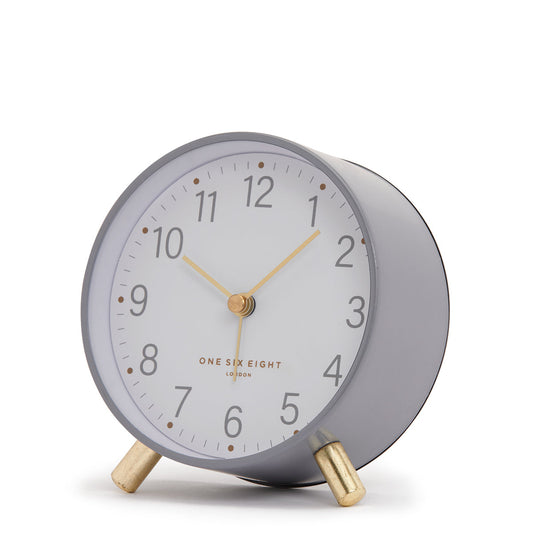 Angelina Silent Alarm Clock - Grey