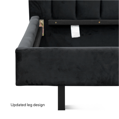 Carolina King Bed Frame - Black Velvet - Last One