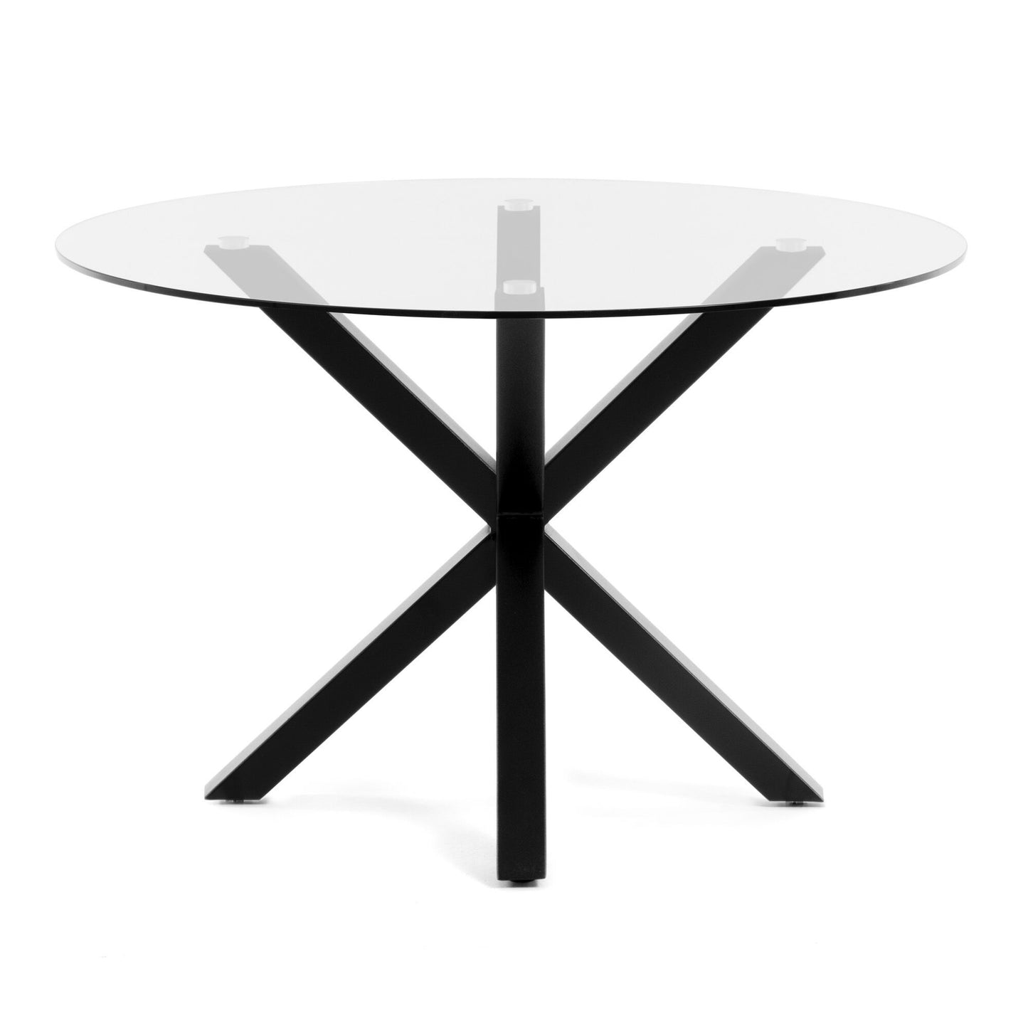 Arya 119cm Round Glass Dining Table