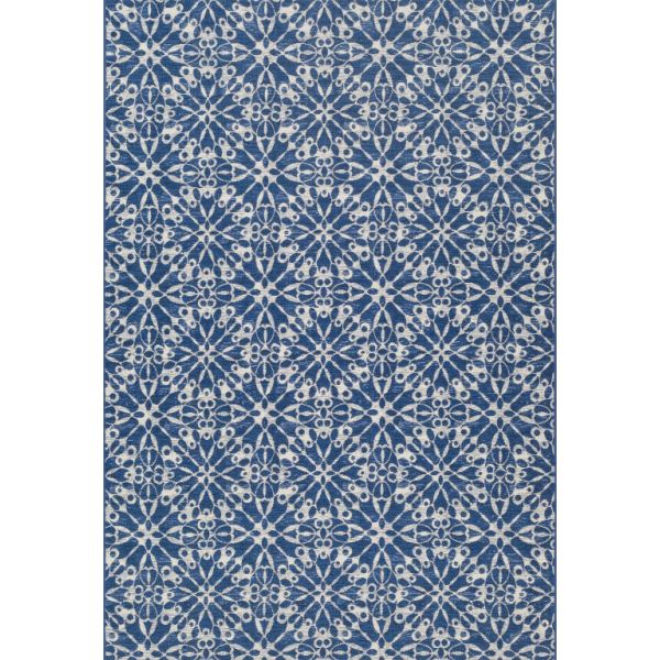 Avatar 200cm x 285cm Snowflake Trellis Indoor and Outdoor Rugs - Blue