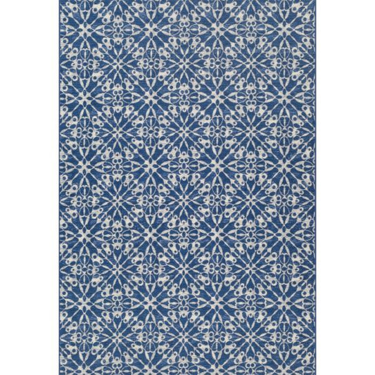 Avatar 200cm x 285cm Snowflake Trellis Indoor and Outdoor Rugs - Blue
