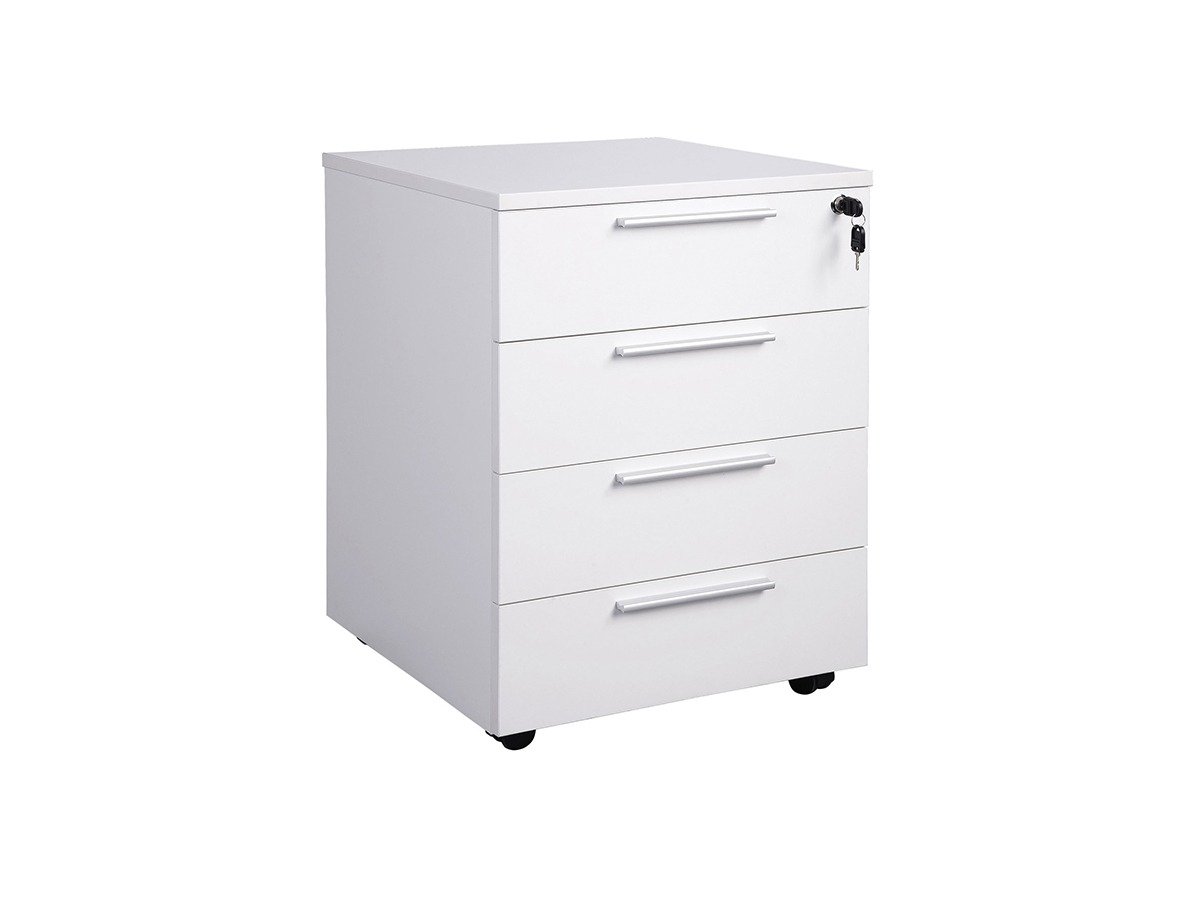 Axis 4 Drawers Mobile Pedestal - White