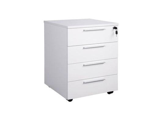 Axis 4 Drawers Mobile Pedestal - White