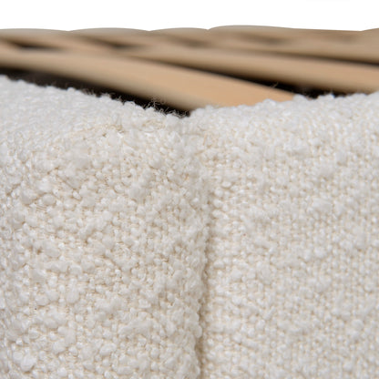 Antoni Queen Bed Frame - Antique White Boucle with Storage