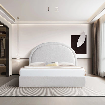 Antoni Queen Bed Frame - Antique White Boucle with Storage