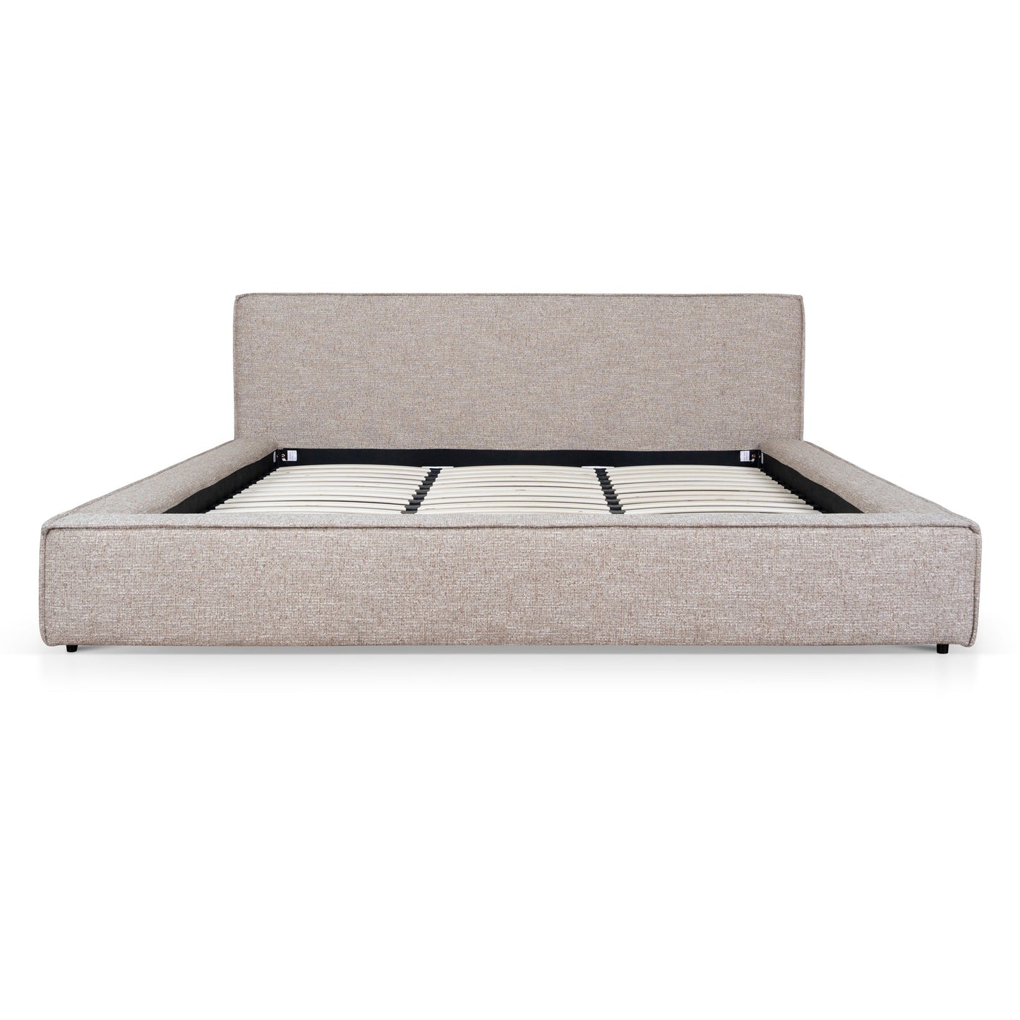 Castillo Fabric King Bed Frame - Stonish Beige