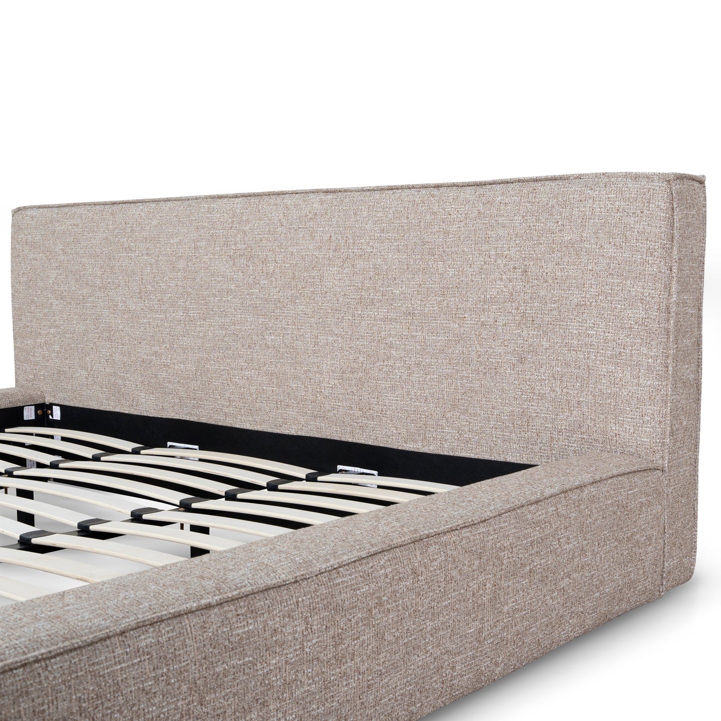 Castillo Fabric King Bed Frame - Stonish Beige