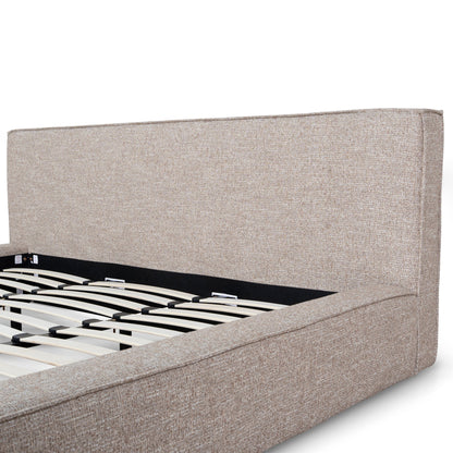 Castillo Fabric King Bed Frame - Stonish Beige