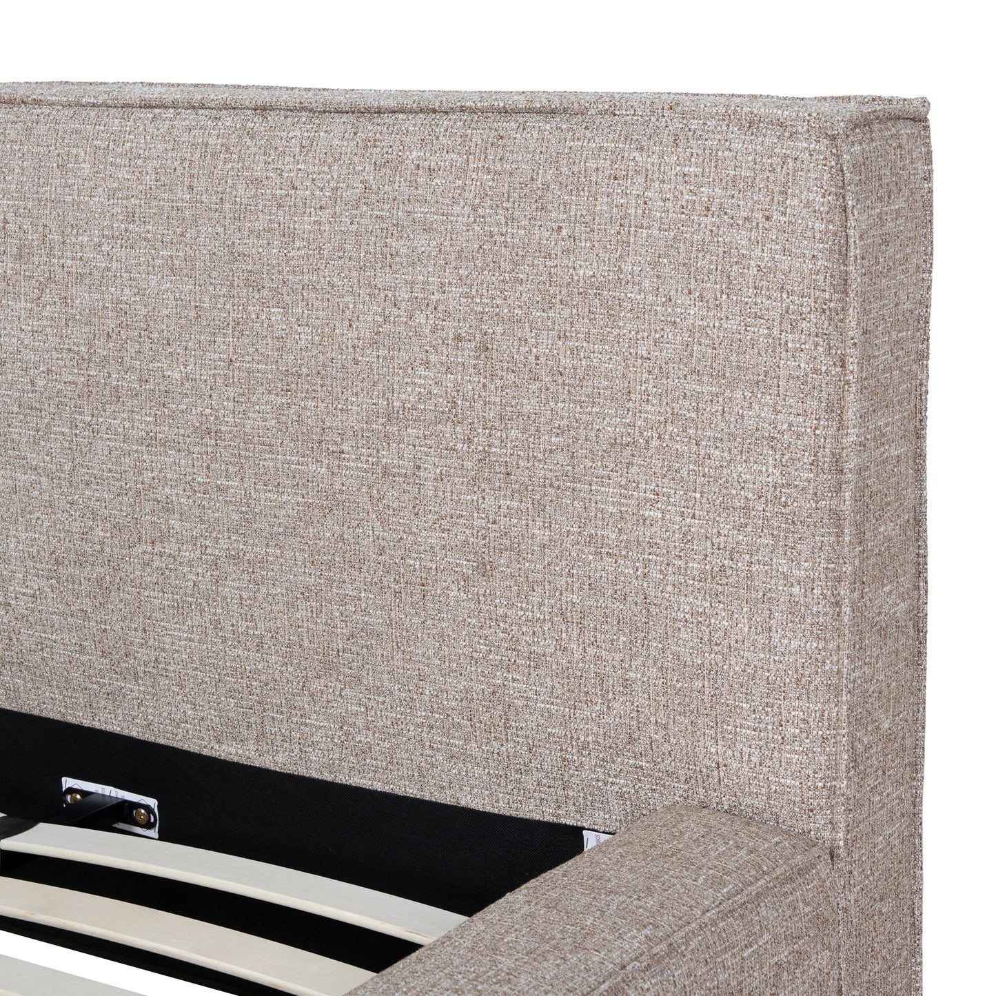 Castillo Fabric King Bed Frame - Stonish Beige