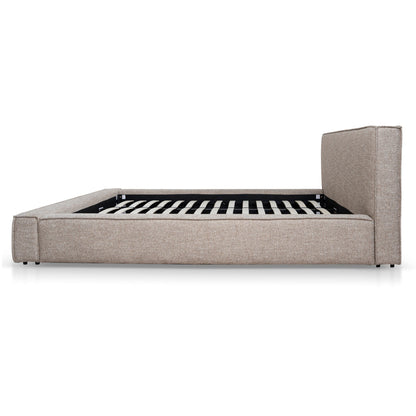 Castillo Fabric King Bed Frame - Stonish Beige