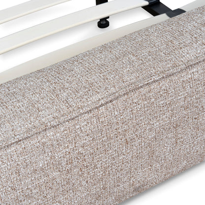 Castillo Fabric King Bed Frame - Stonish Beige