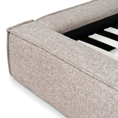 Castillo Fabric King Bed Frame - Stonish Beige