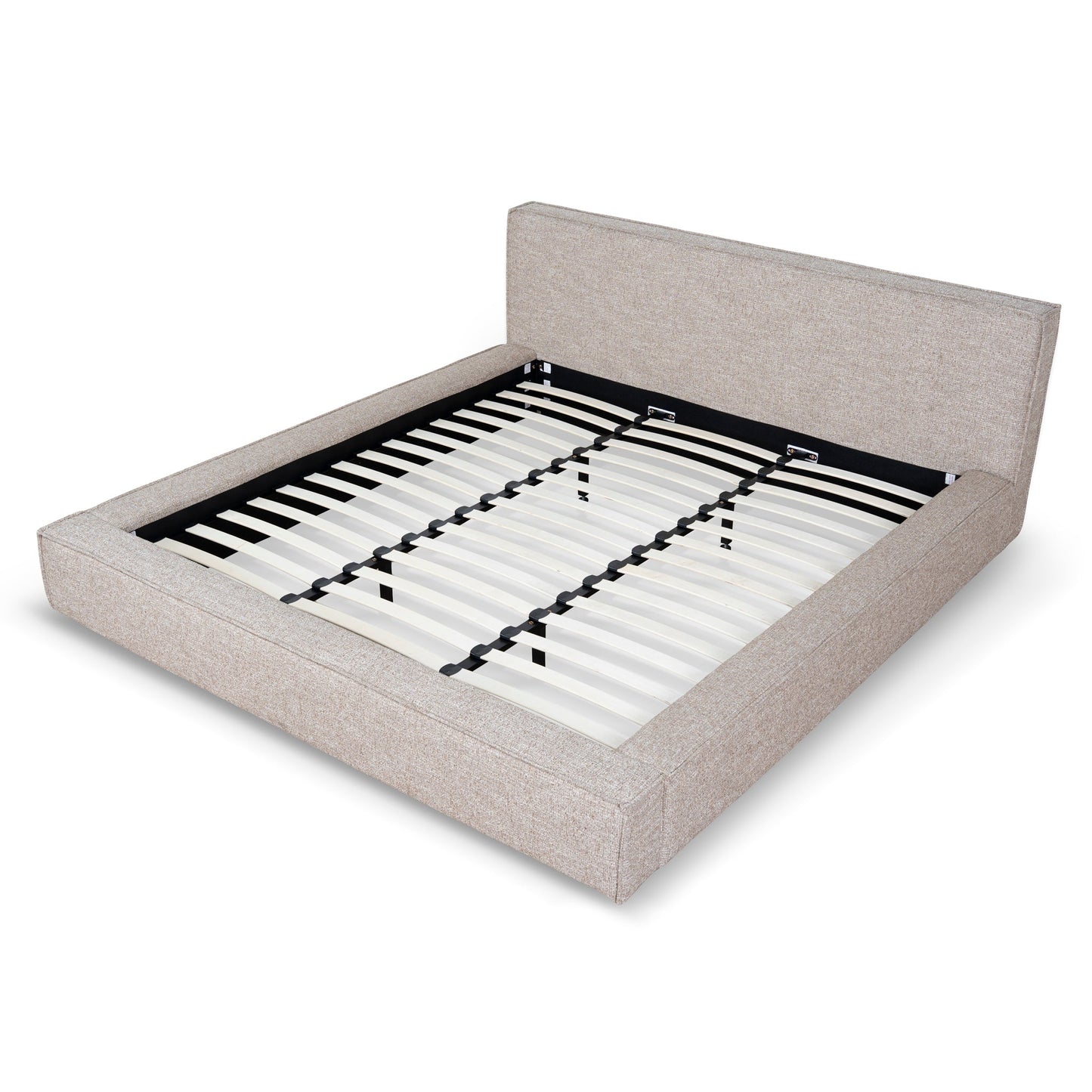 Castillo Fabric King Bed Frame - Stonish Beige
