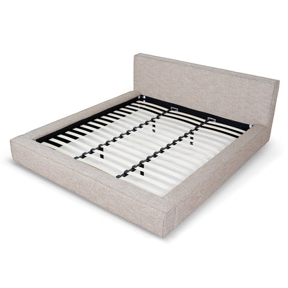 Castillo Fabric King Bed Frame - Stonish Beige