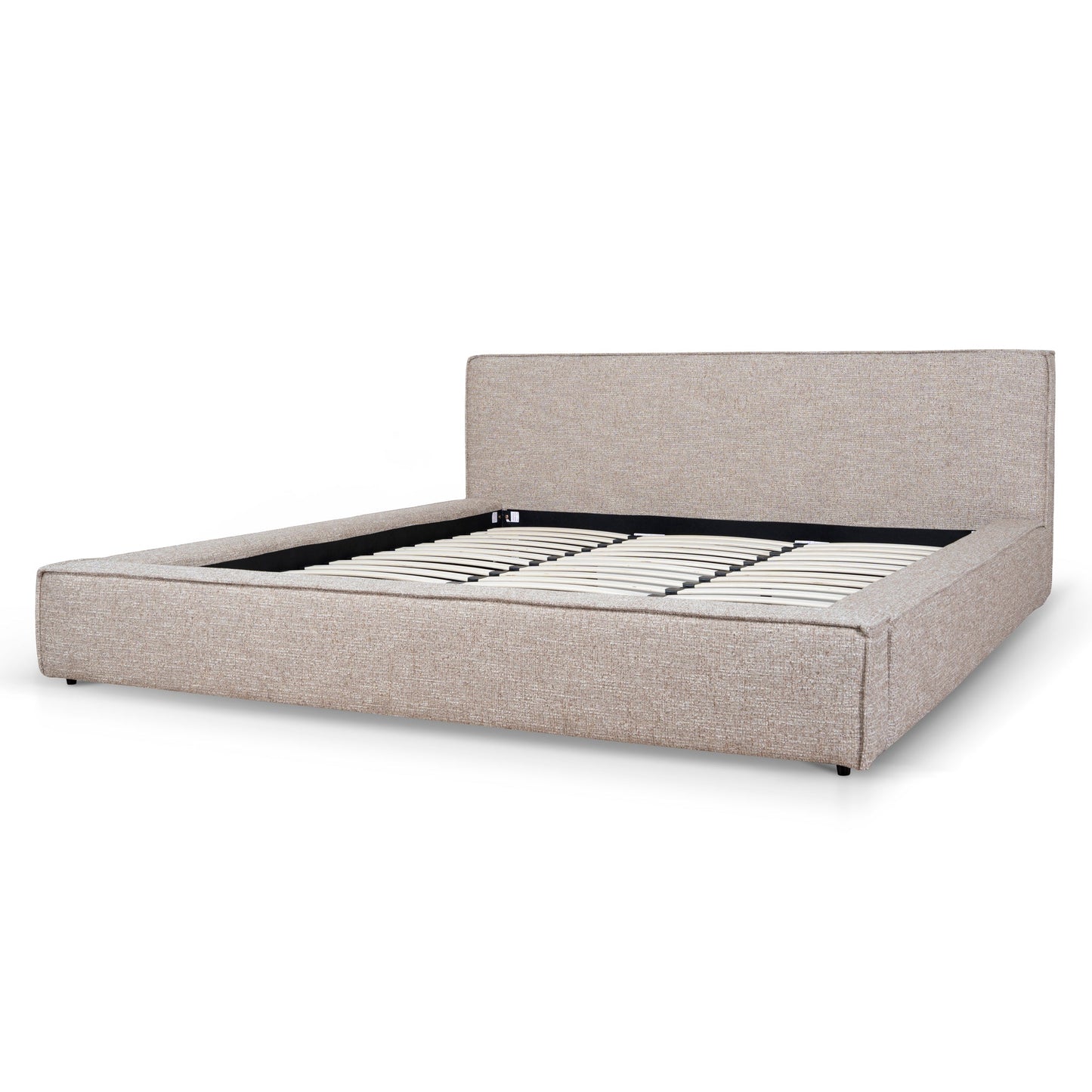 Castillo Fabric King Bed Frame - Stonish Beige