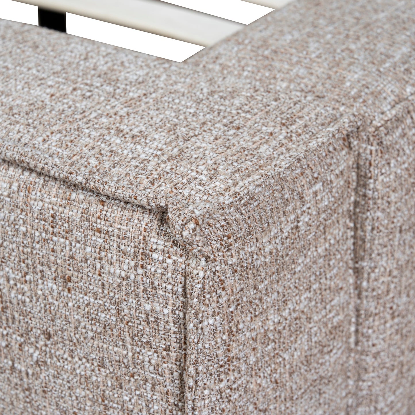 Castillo Fabric King Bed Frame - Stonish Beige