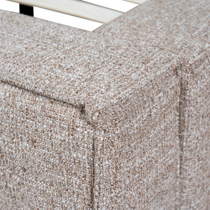 Castillo Fabric King Bed Frame - Stonish Beige