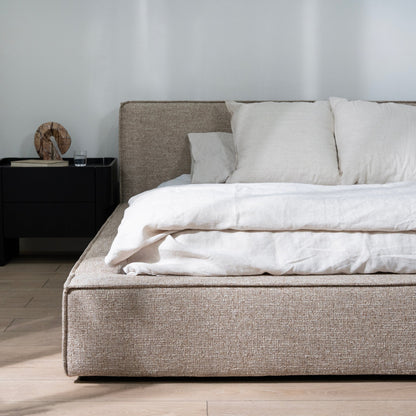 Castillo Fabric King Bed Frame - Stonish Beige
