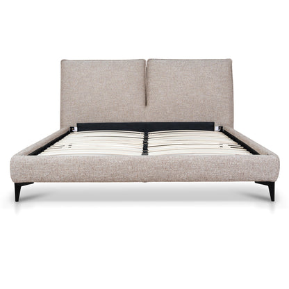 Celeste Fabric Queen Bed Frame - Stonish Beige