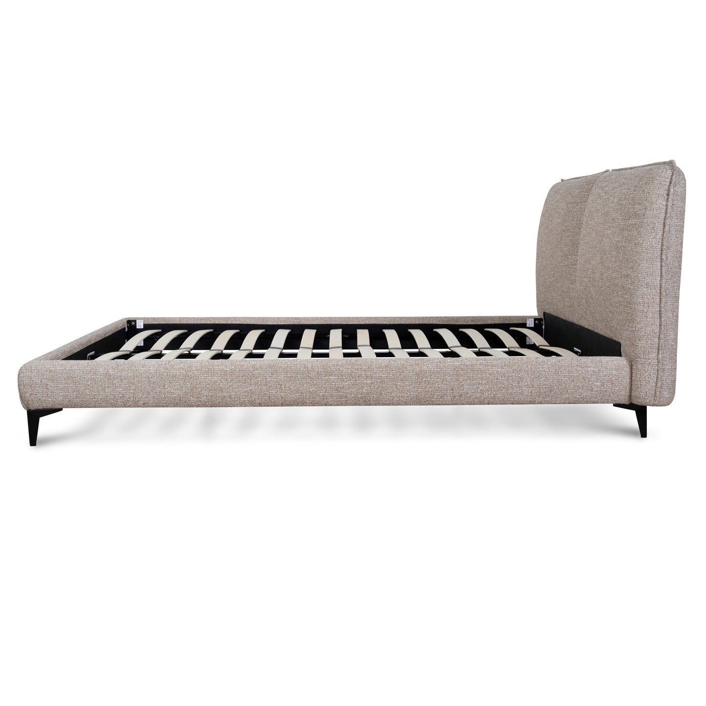 Celeste Fabric Queen Bed Frame - Stonish Beige