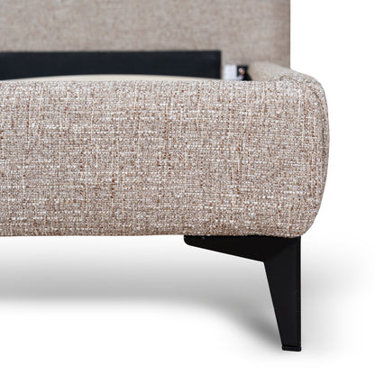 Celeste Fabric Queen Bed Frame - Stonish Beige