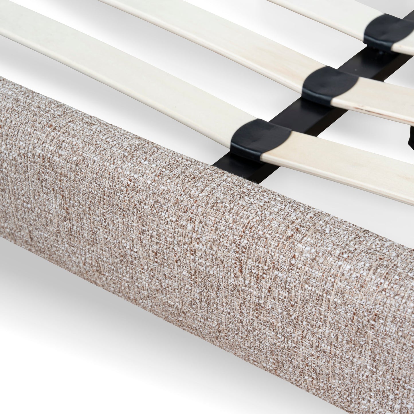 Celeste Fabric Queen Bed Frame - Stonish Beige
