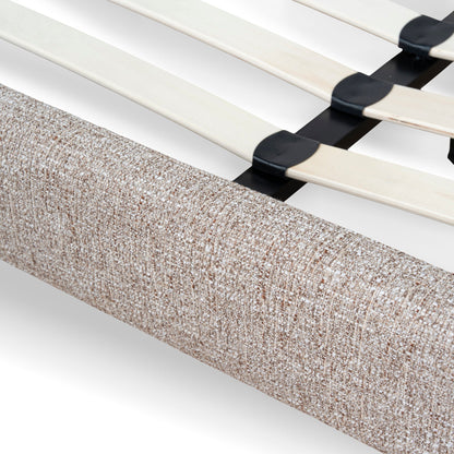 Celeste Fabric Queen Bed Frame - Stonish Beige