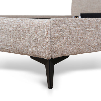 Celeste Fabric Queen Bed Frame - Stonish Beige