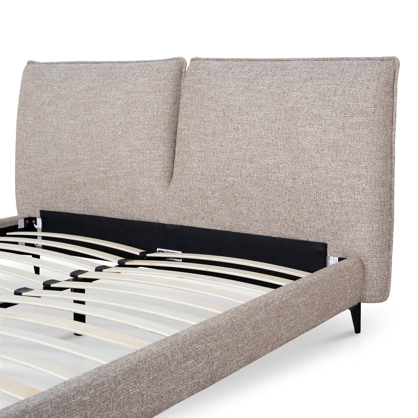 Celeste Fabric Queen Bed Frame - Stonish Beige