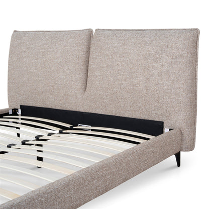 Celeste Fabric Queen Bed Frame - Stonish Beige