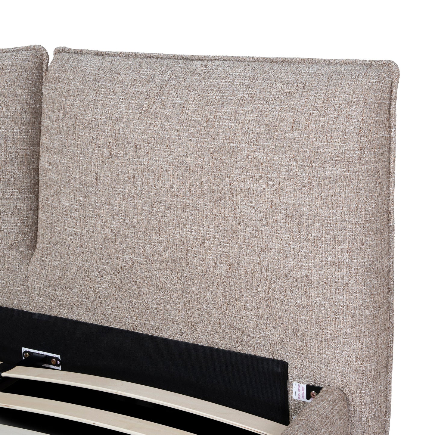 Celeste Fabric Queen Bed Frame - Stonish Beige