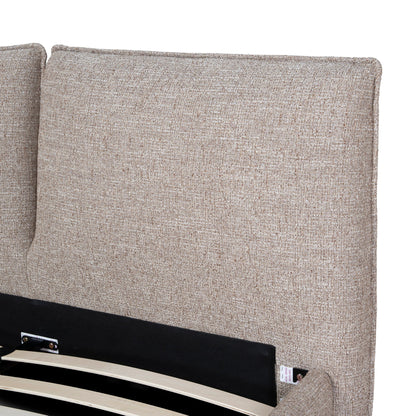 Celeste Fabric Queen Bed Frame - Stonish Beige