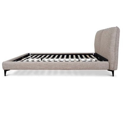 Celeste Fabric King Bed Frame - Stonish Beige