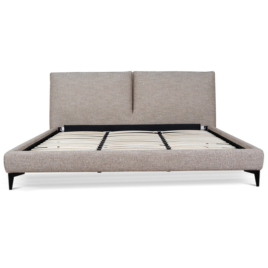 Celeste Fabric King Bed Frame - Stonish Beige