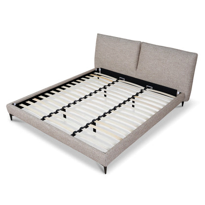 Celeste Fabric King Bed Frame - Stonish Beige
