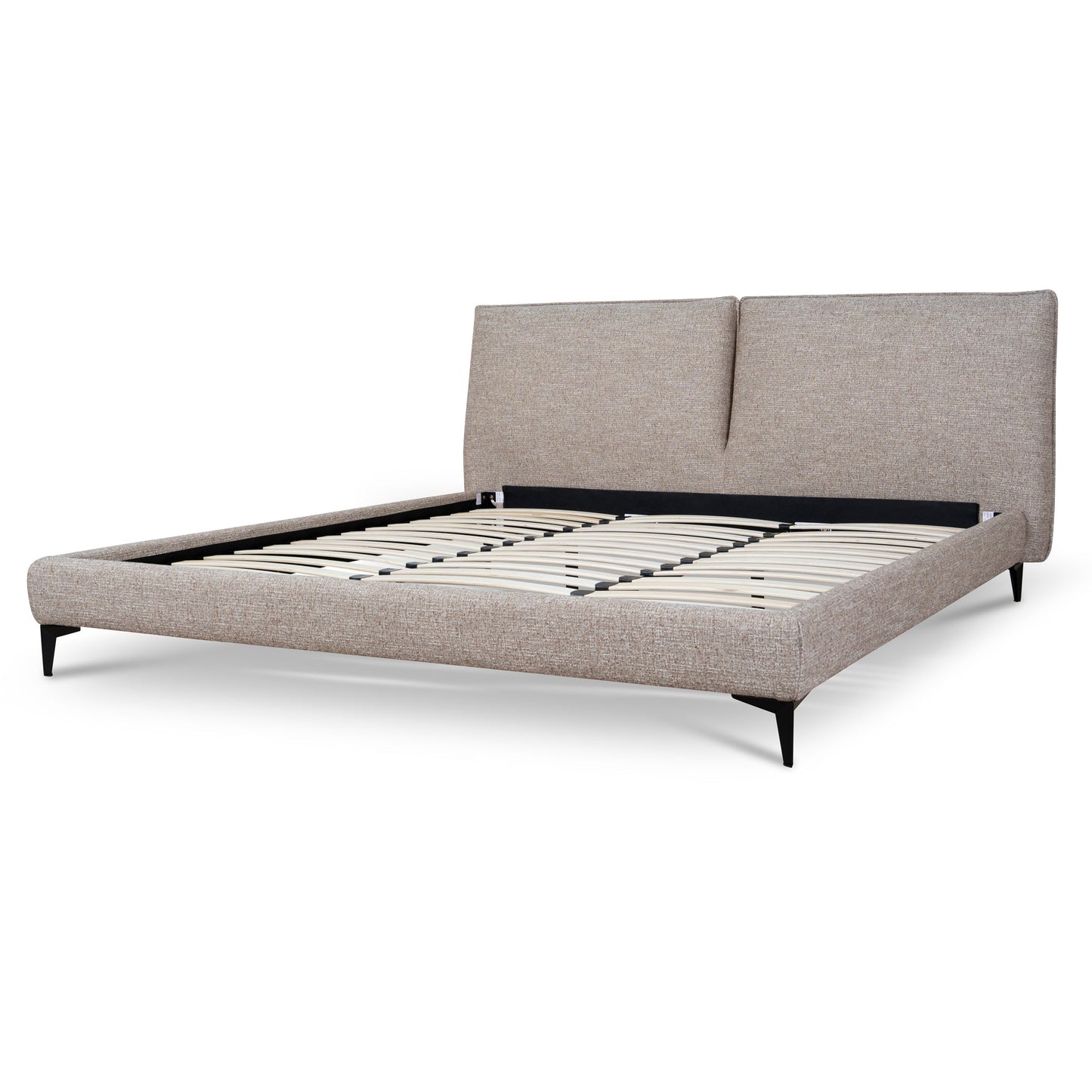 Celeste Fabric King Bed Frame - Stonish Beige