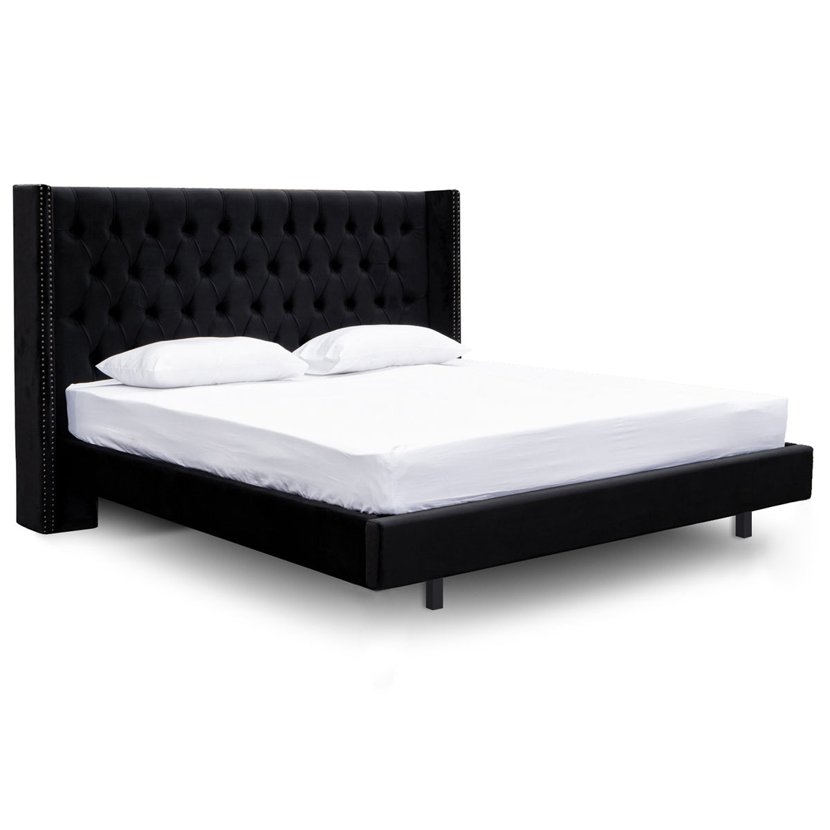 Carolina King Bed Frame - Black Velvet - Last One