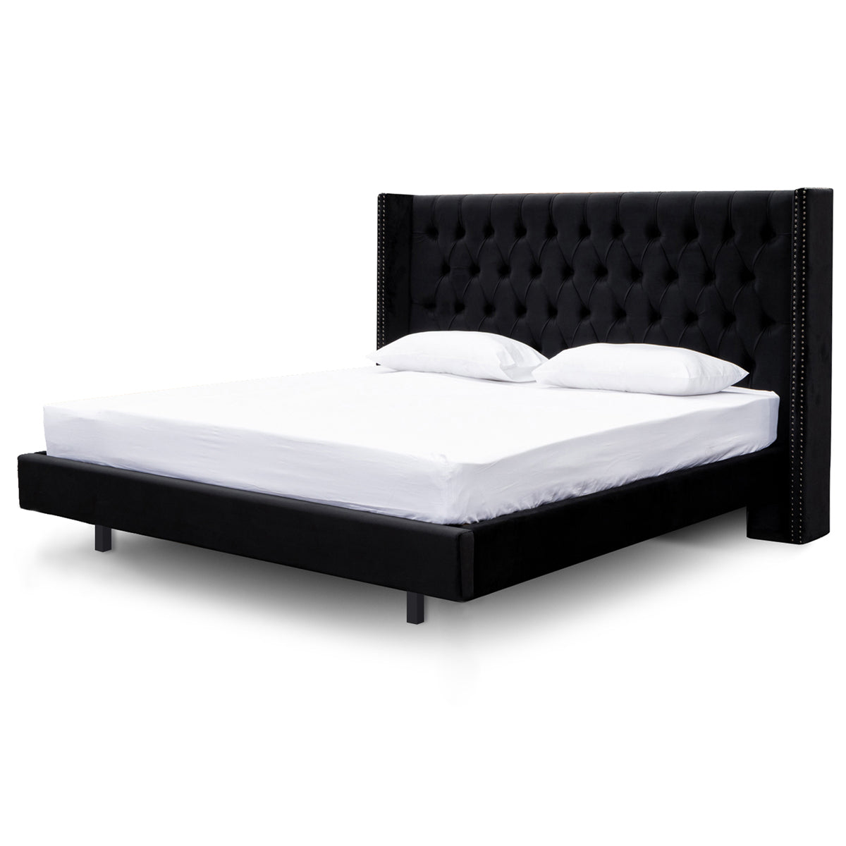 Carolina King Bed Frame - Black Velvet - Last One