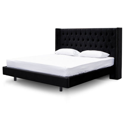 Carolina King Bed Frame - Black Velvet - Last One