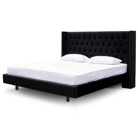 Carolina King Bed Frame - Black Velvet - Last One