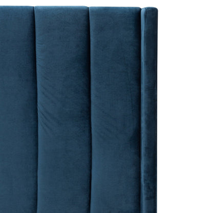 Betsy King Bed Frame - Teal Navy Velvet with Storage