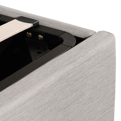 Antonia Fabric Queen Bed - Pearl Grey with Storage